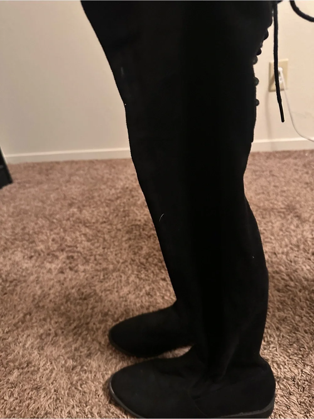 Black knee high boots